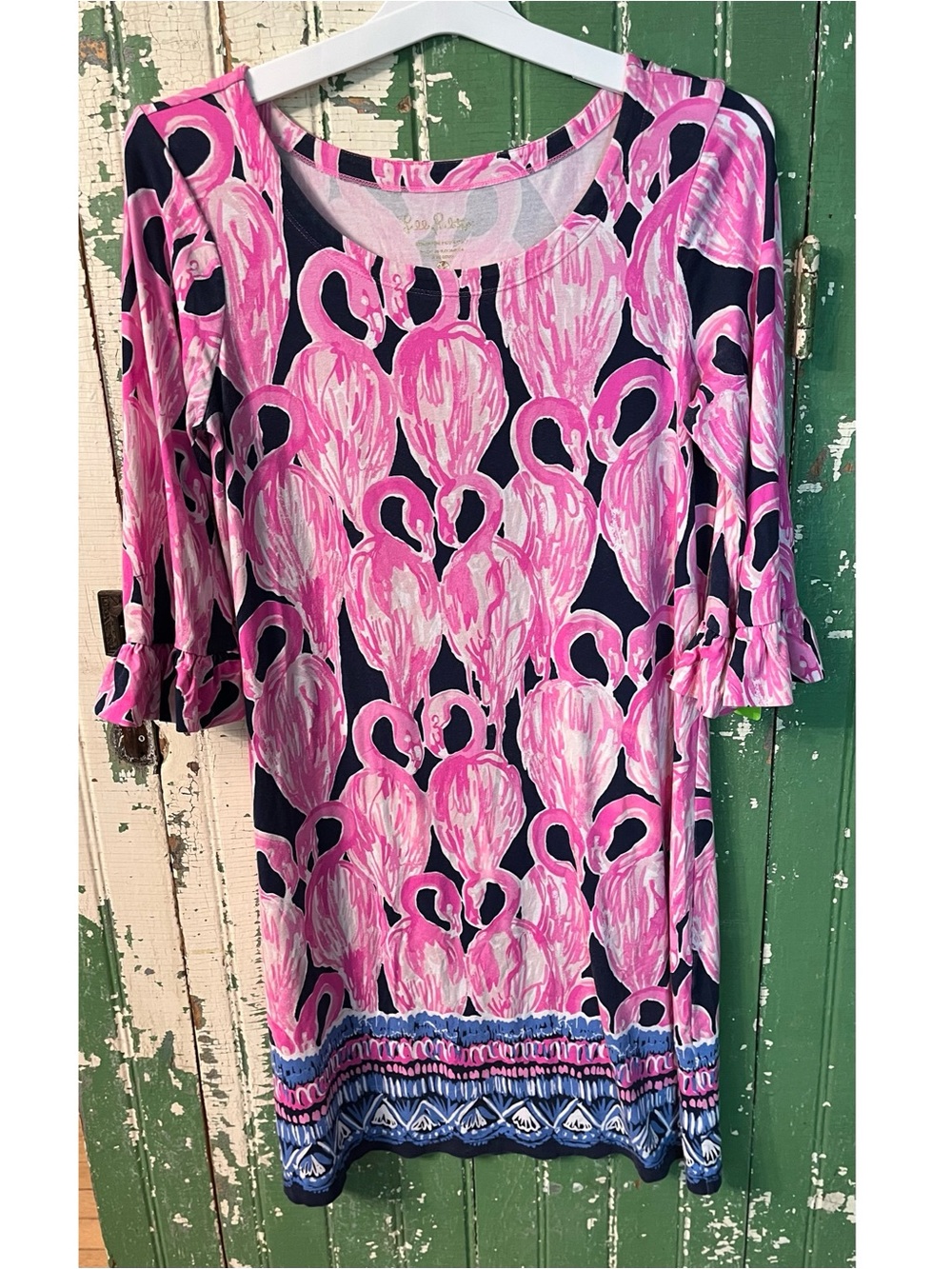 Lily Pulitzer Pink Flamingo Print Tunic Dress Size Medium
